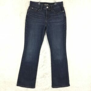 Lee Flex Motion Womens Jeans Boot Cut Blue Denim Mid Rise Dark‎ Wash Short 6S